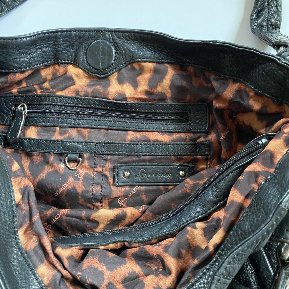 B. Makowsky Black Leather Hobo Bag - Picture 9 of 16